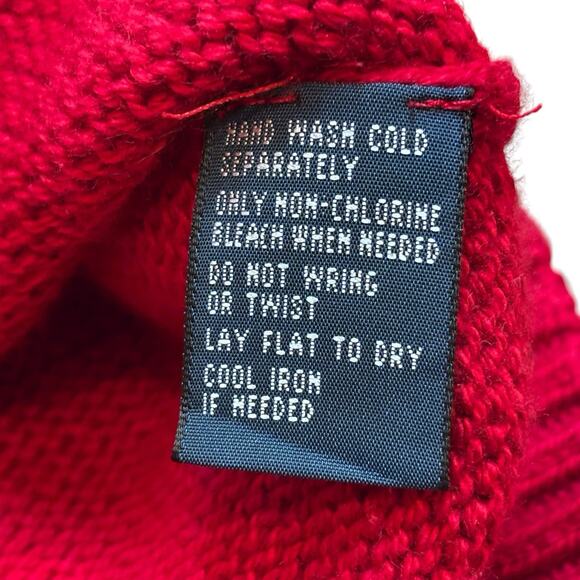 Vintage Polo Ralph Lauren Red Crew Neck Sweater 100% Pima Cotton Large Men's - Picture 6 of 7
